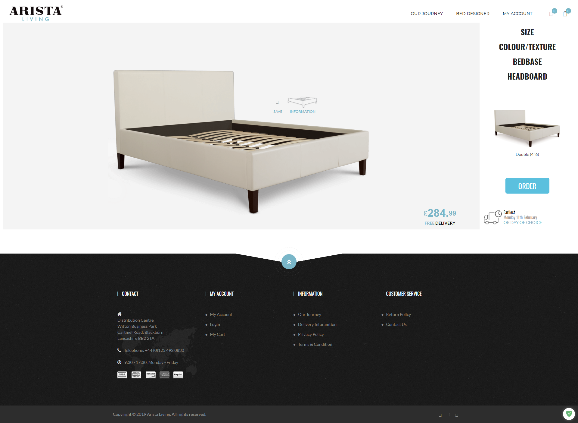 magento 2 - https://www.aristaliving.com/beddesign